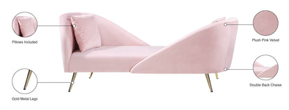 Opera Pink Velvet Chaise Chaise