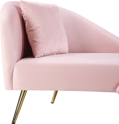 Opera Pink Velvet Chaise Chaise