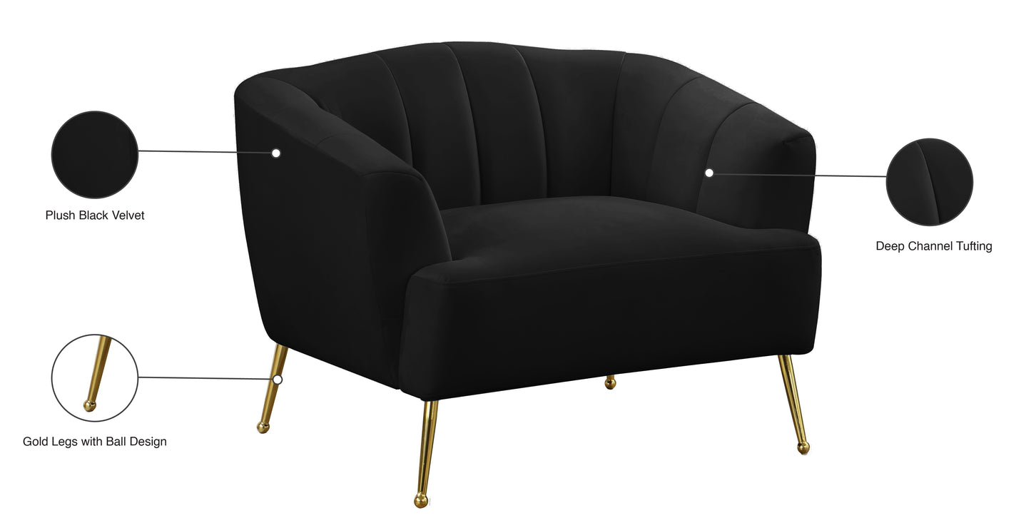 liam black velvet chair c