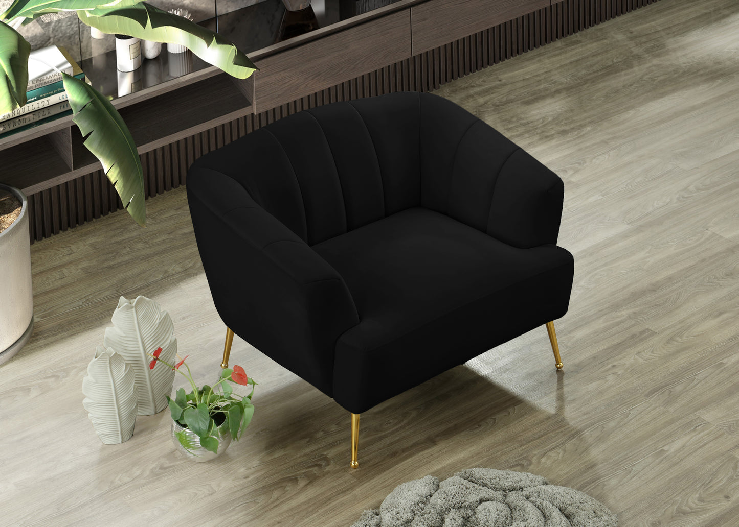 liam black velvet chair c