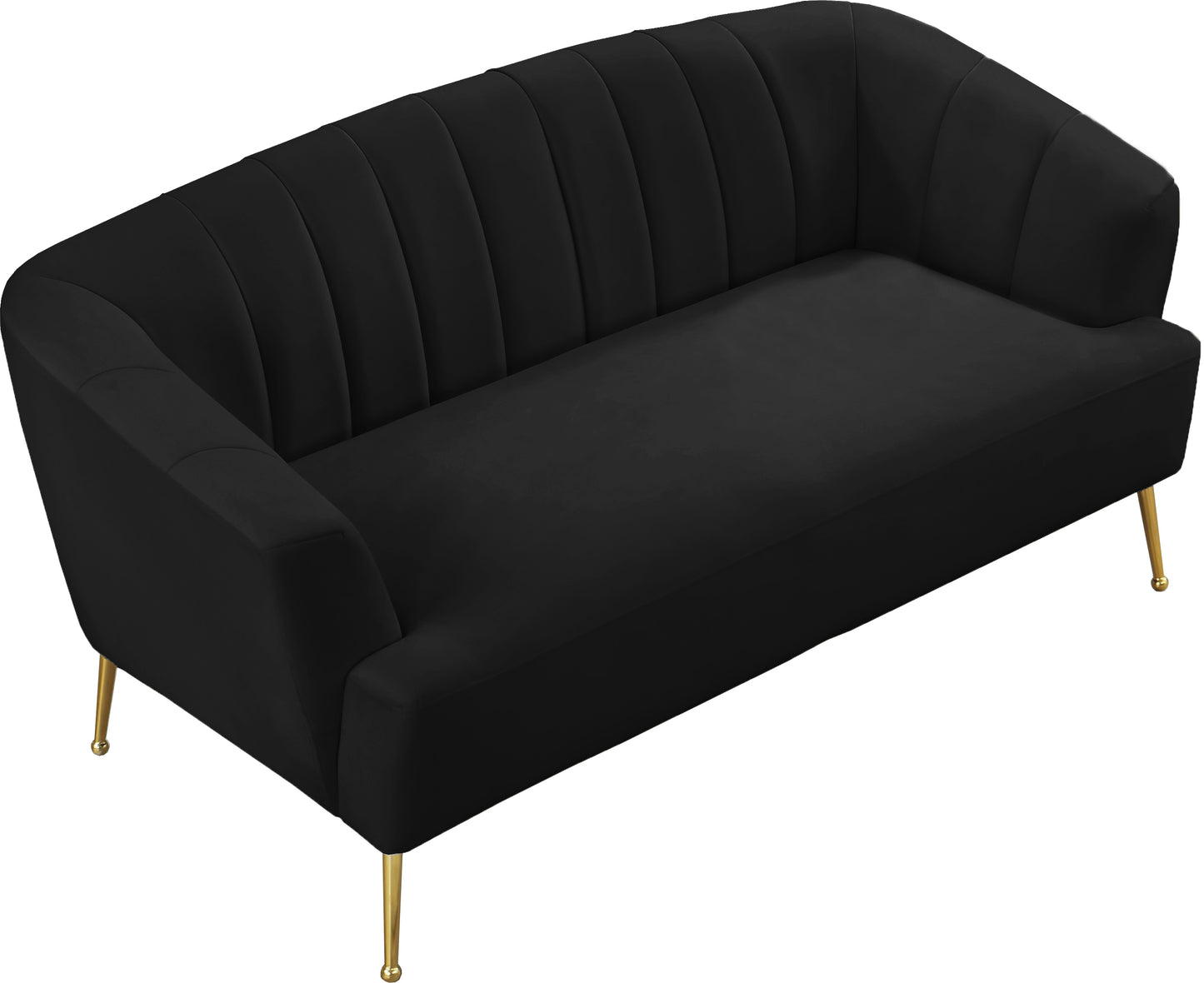 liam black velvet loveseat l