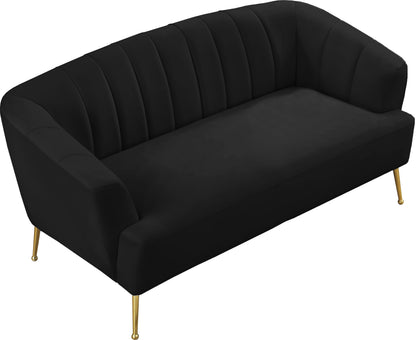 Liam Black Velvet Loveseat L