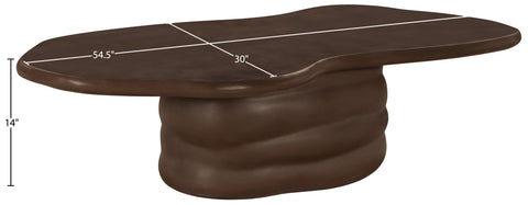 Olive Brown Concrete Indoor/Outdoor Coffee Table, 1 Piece