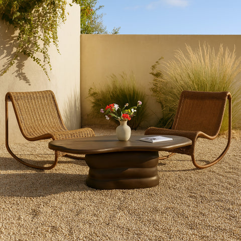 Olive Brown Concrete Indoor/Outdoor Coffee Table, 1 Piece