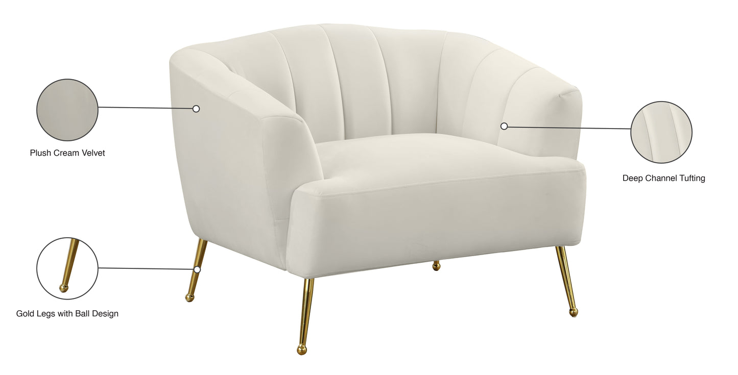 liam cream velvet chair c