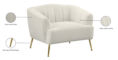 Liam Cream Velvet Chair C