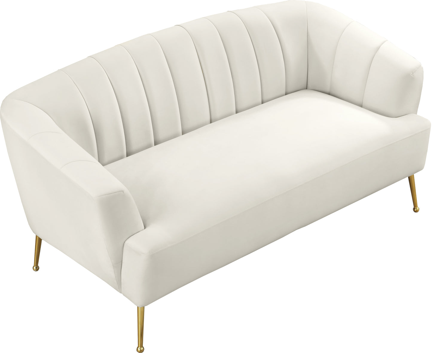 liam cream velvet loveseat l