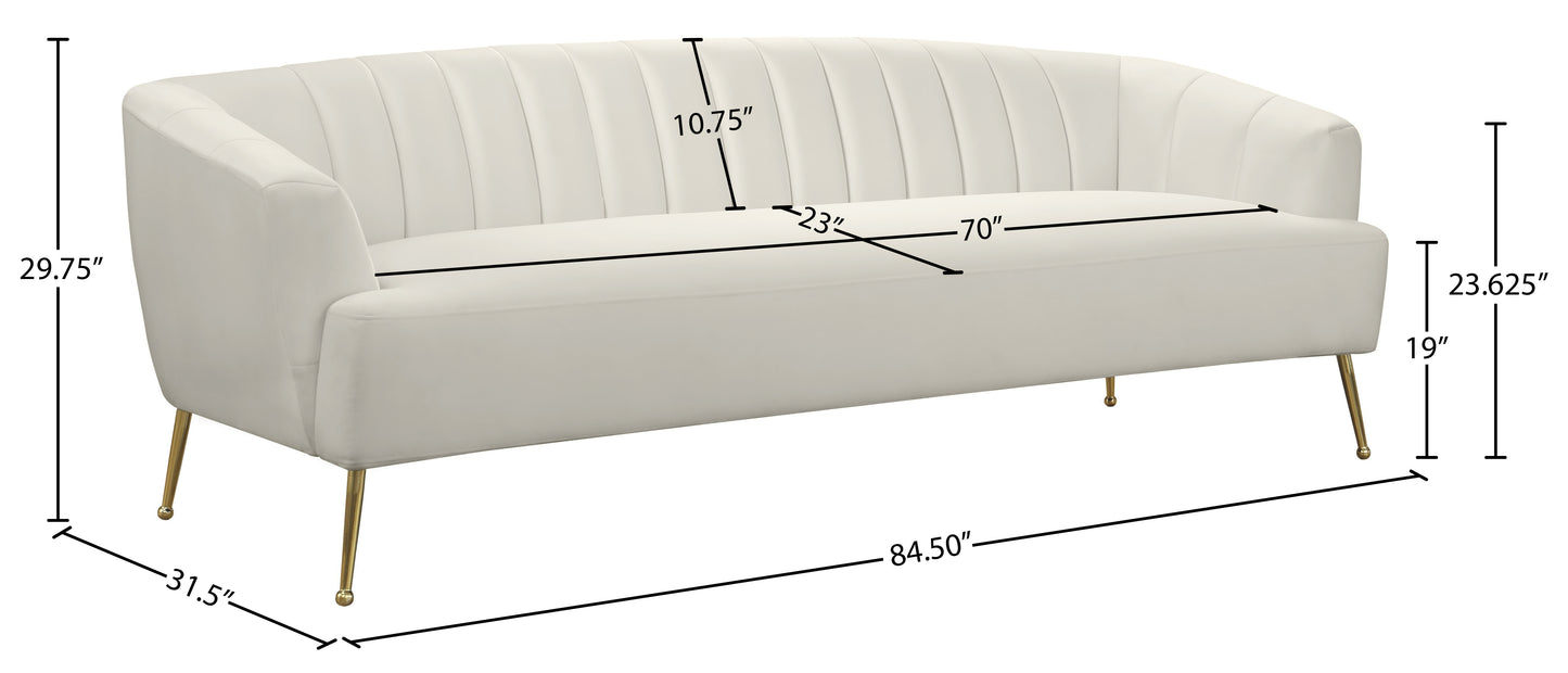 liam cream velvet sofa s