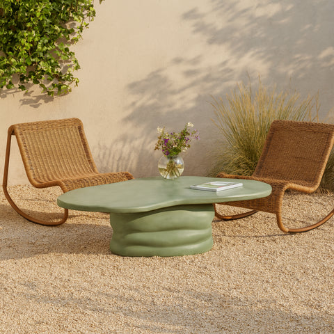 Olive Green Concrete Indoor/Outdoor Coffee Table, 1 Piece