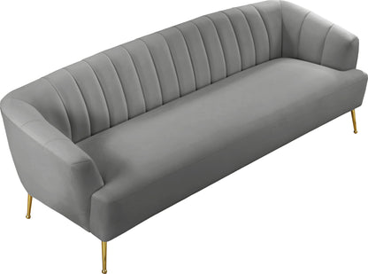 Liam Grey Velvet Sofa S