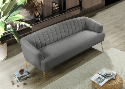 Liam Grey Velvet Sofa S