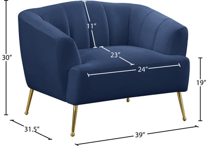 Liam Navy Velvet Chair C