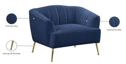 Liam Navy Velvet Chair C