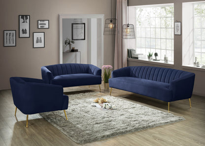 Liam Navy Velvet Sofa S