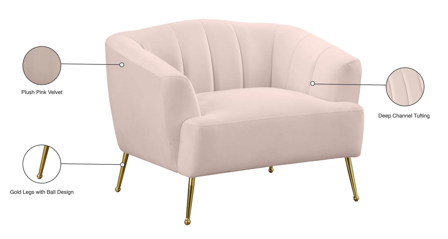 liam pink velvet chair c