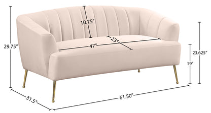 Liam Pink Velvet Loveseat L