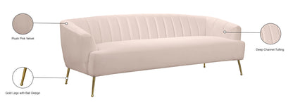 Liam Pink Velvet Sofa S