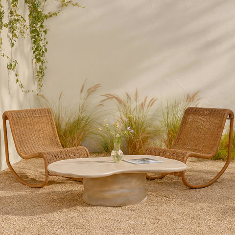 Olive Beige Concrete Indoor/Outdoor Coffee Table, 1 Piece