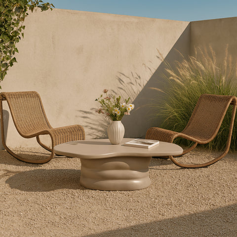 Olive Taupe Concrete Indoor/Outdoor Coffee Table, 1 Piece