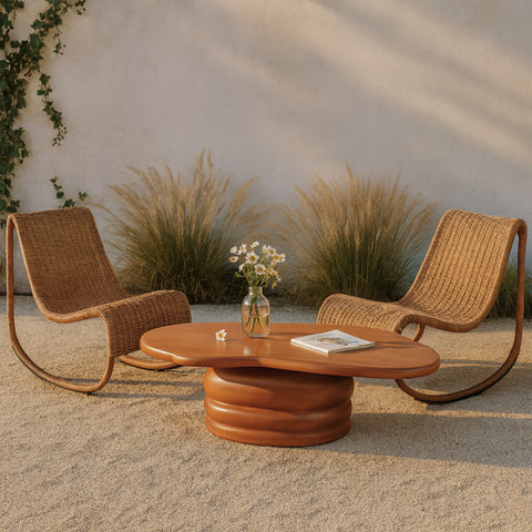 Olive Terracotta Concrete Indoor/Outdoor Coffee Table, 1 Piece