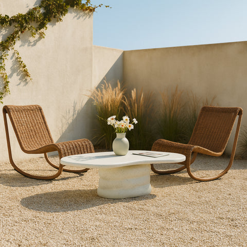 Olive Terrazzo Concrete Indoor/Outdoor Coffee Table, 1 Piece