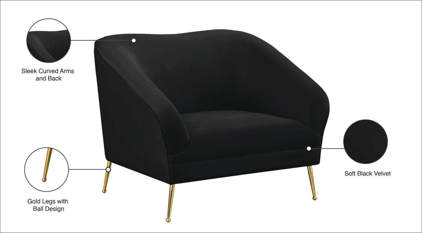 blair black velvet chair c