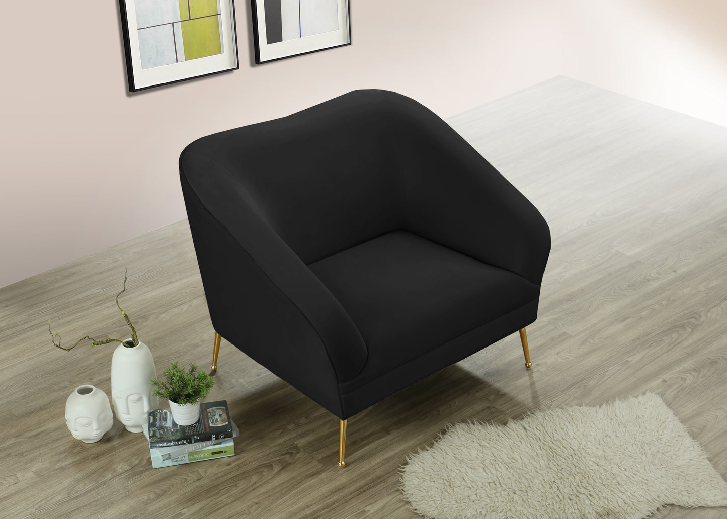 blair black velvet chair c