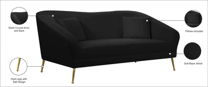 Blair Black Velvet Loveseat L