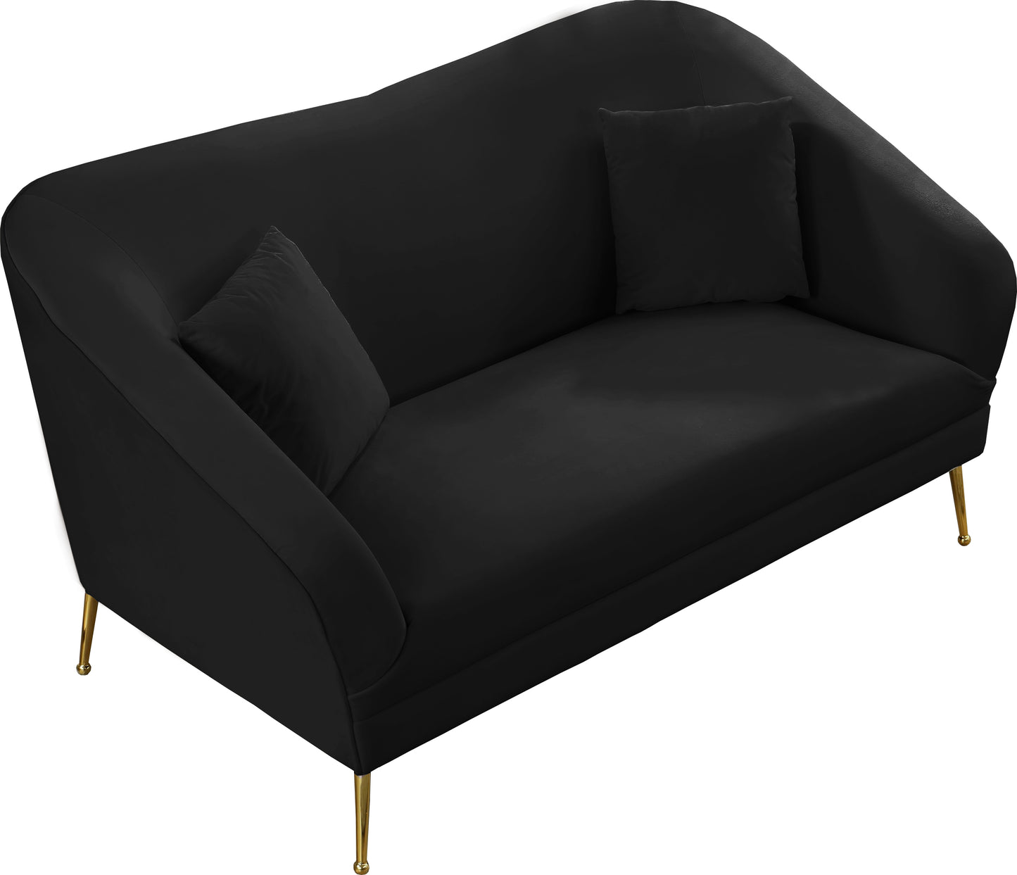 blair black velvet loveseat l