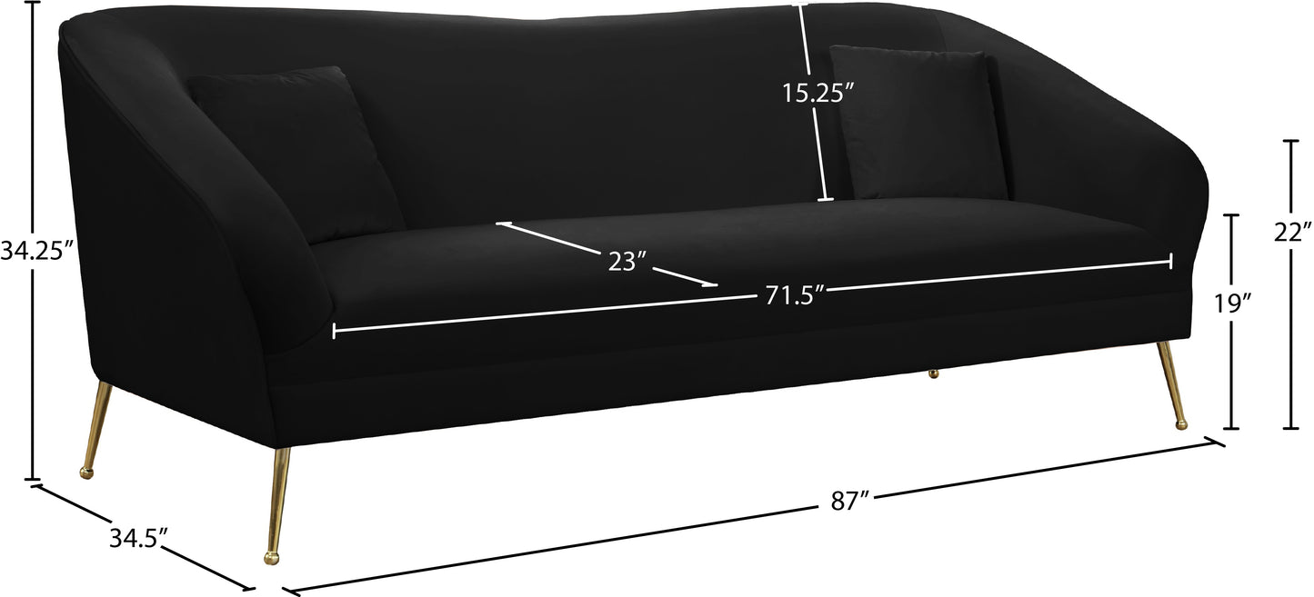 blair black velvet sofa s