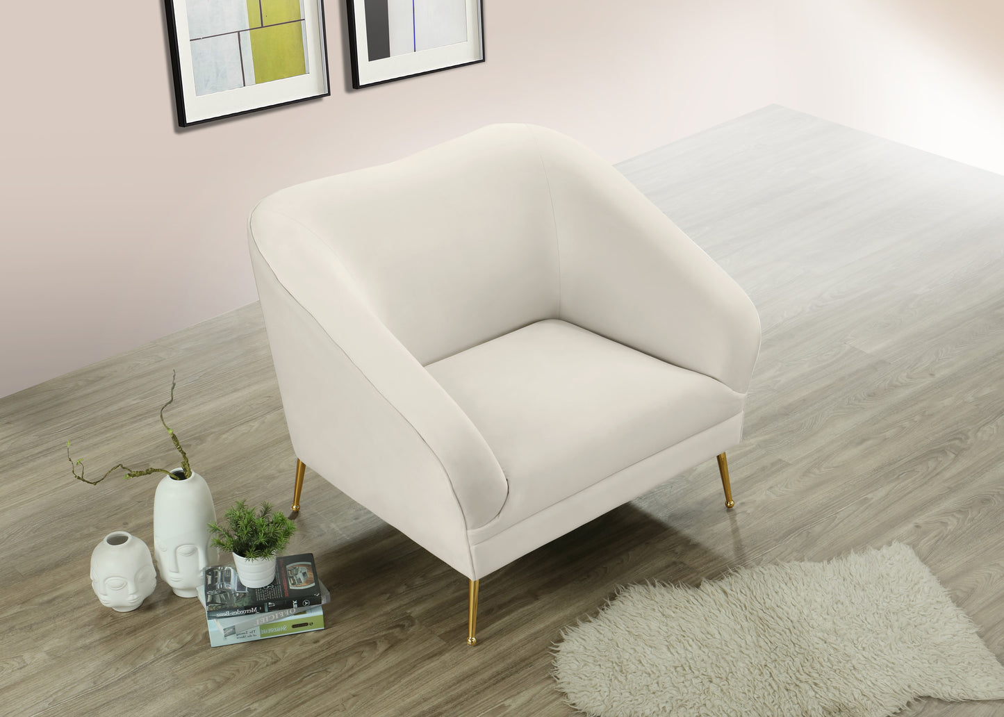 blair cream velvet chair c