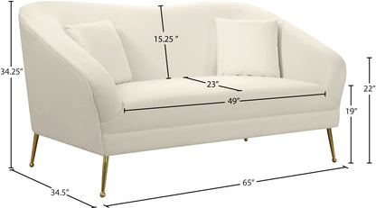 Blair Cream Velvet Loveseat L