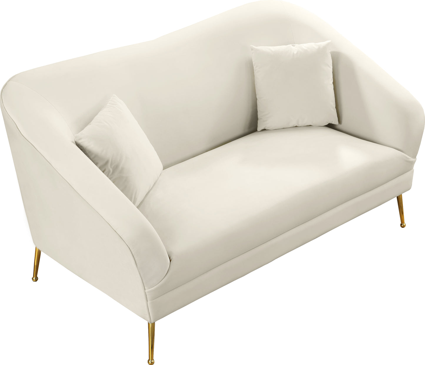 blair cream velvet loveseat l