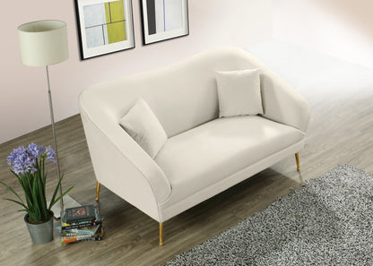 Blair Cream Velvet Loveseat L