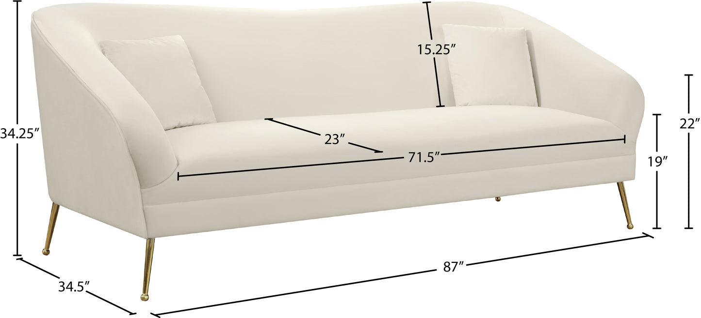 blair cream velvet sofa s