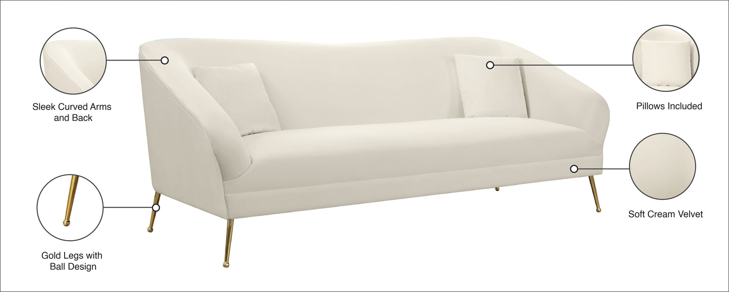 blair cream velvet sofa s