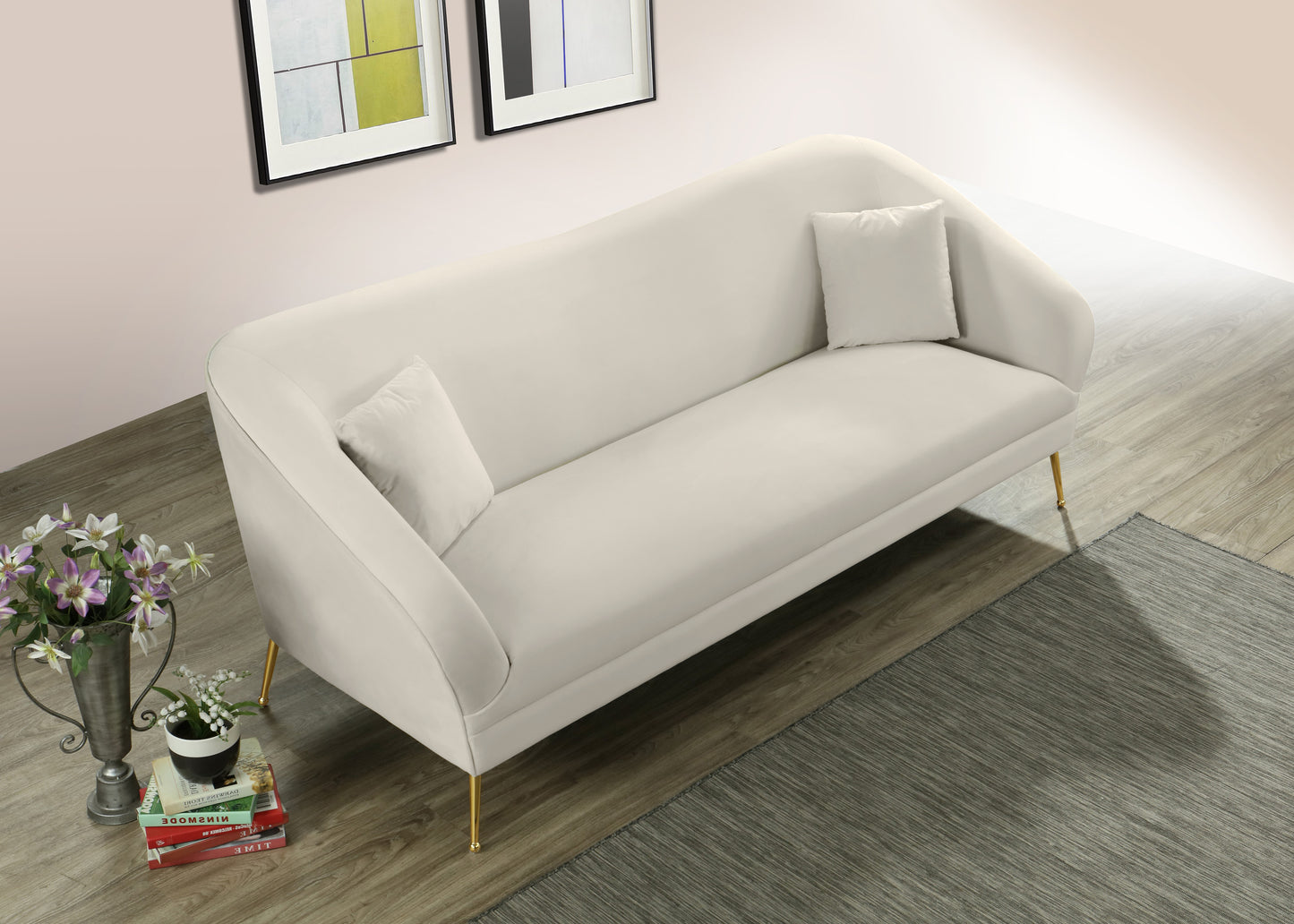 blair cream velvet sofa s