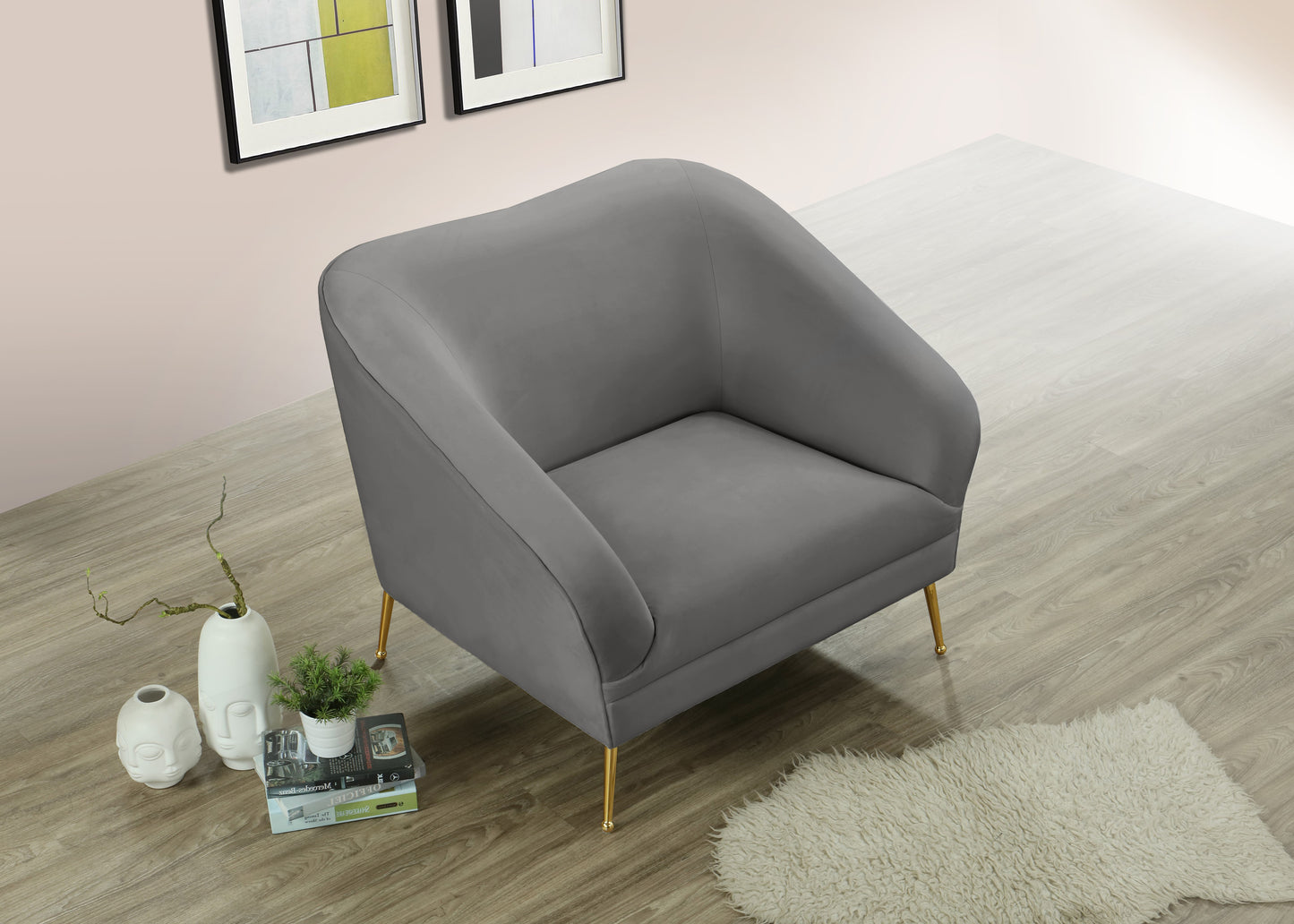 blair grey velvet chair c