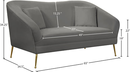 Blair Grey Velvet Loveseat L