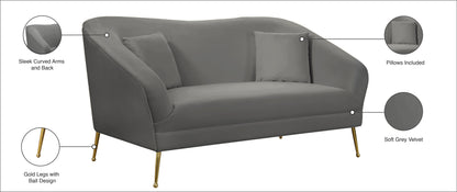 Blair Grey Velvet Loveseat L