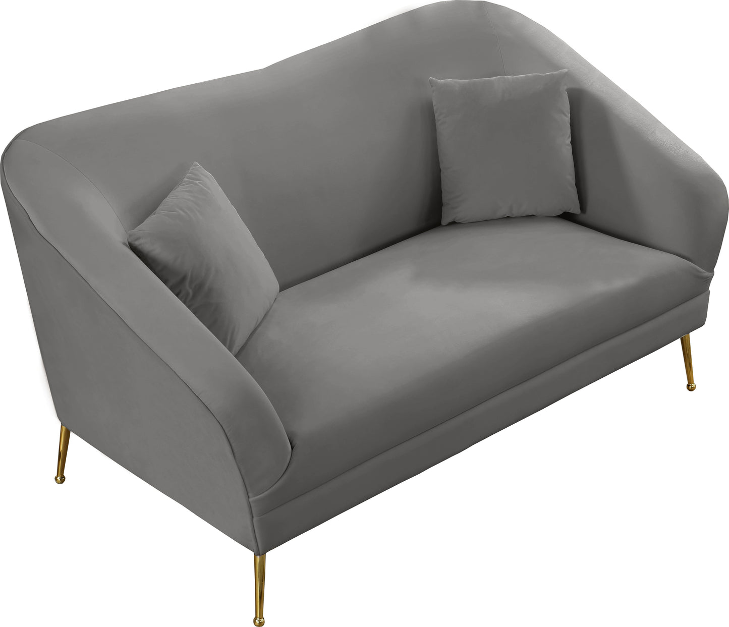 blair grey velvet loveseat l