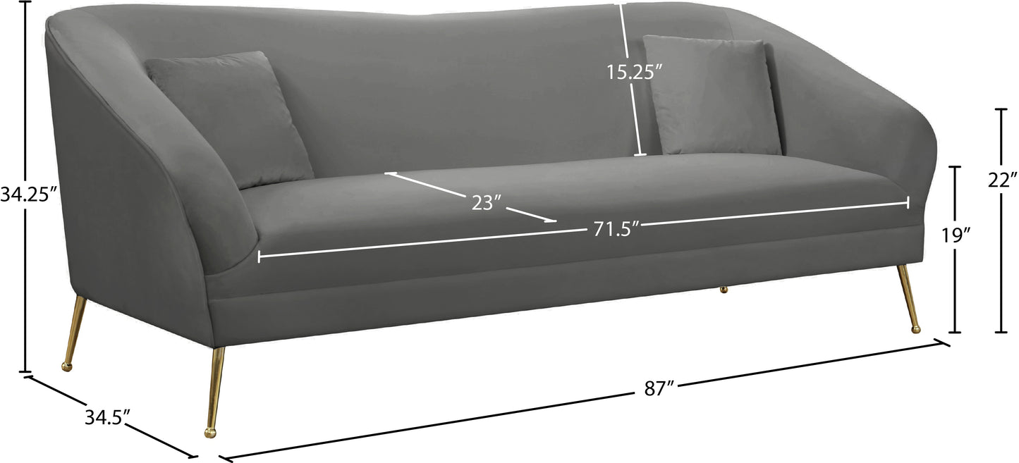 blair grey velvet sofa s