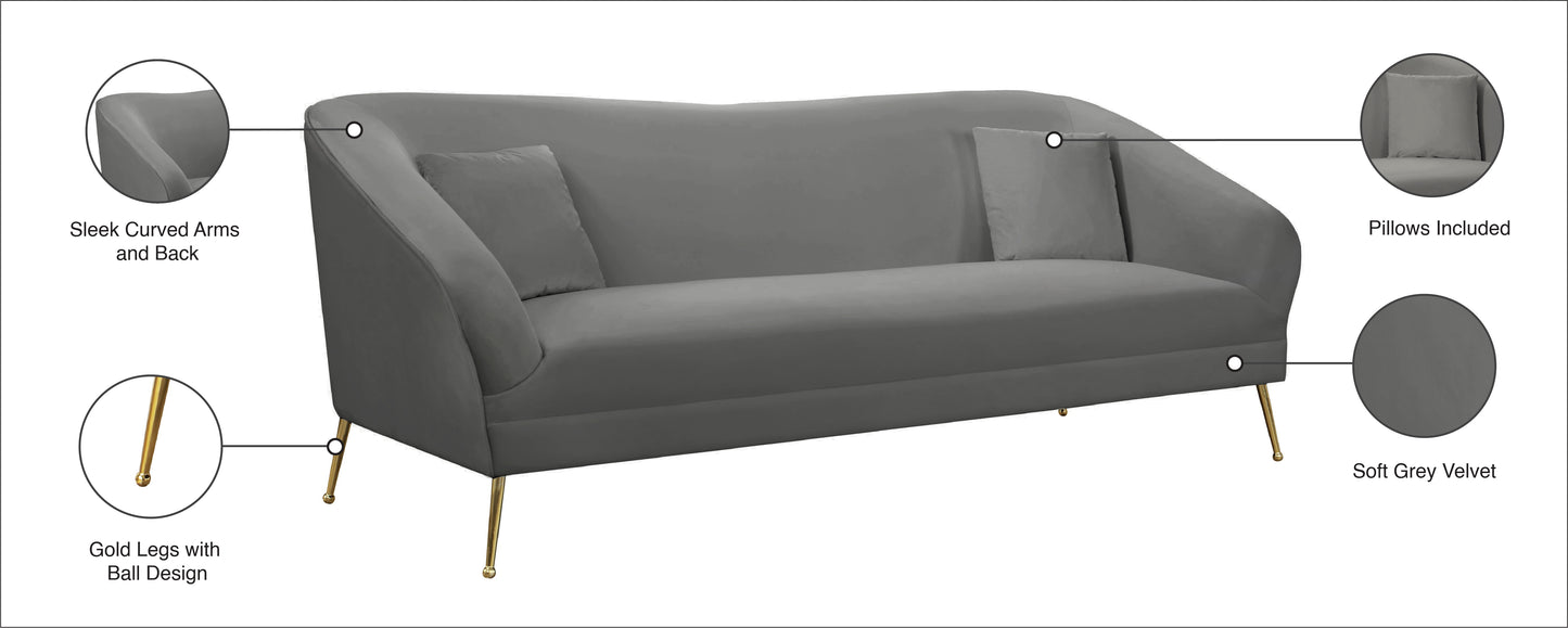 blair grey velvet sofa s