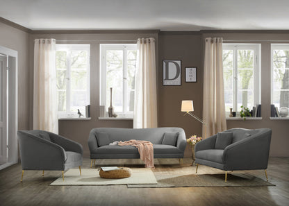 Blair Grey Velvet Sofa S