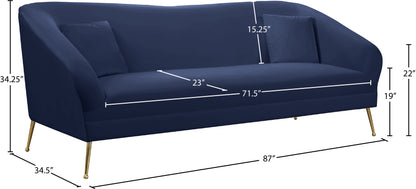 Blair Navy Velvet Sofa S