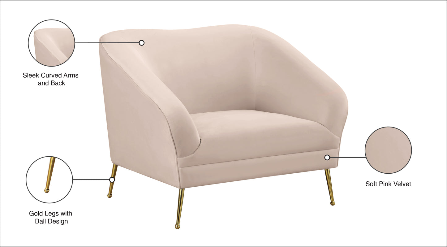 blair pink velvet chair c