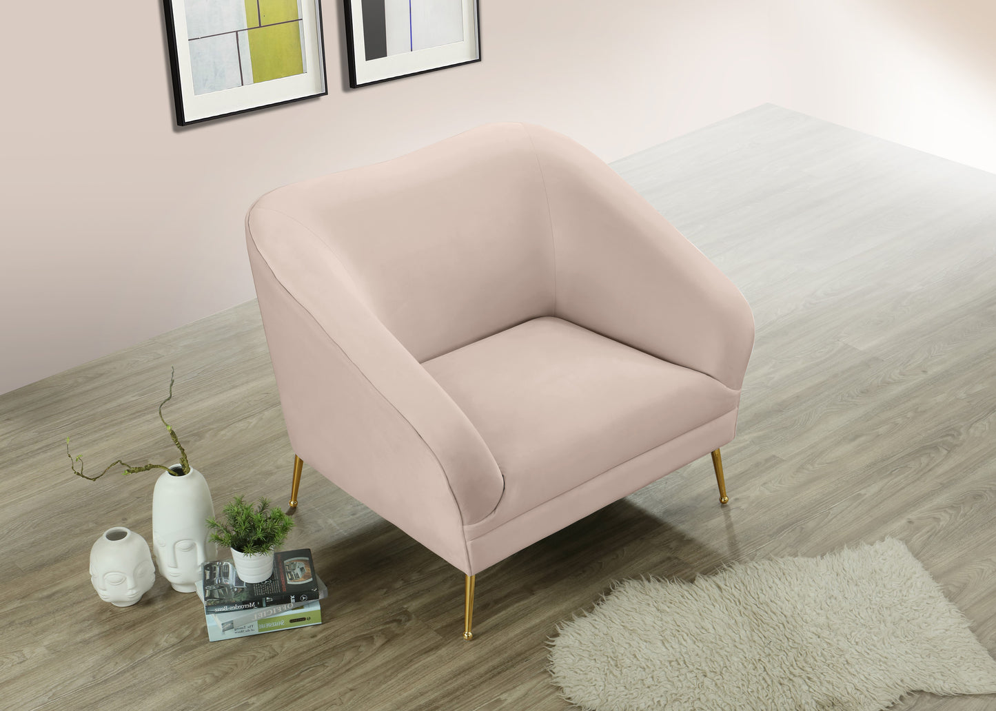 blair pink velvet chair c