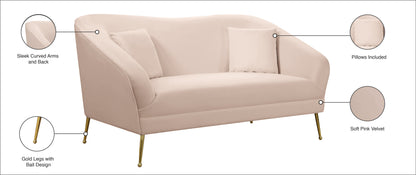 Blair Pink Velvet Loveseat L