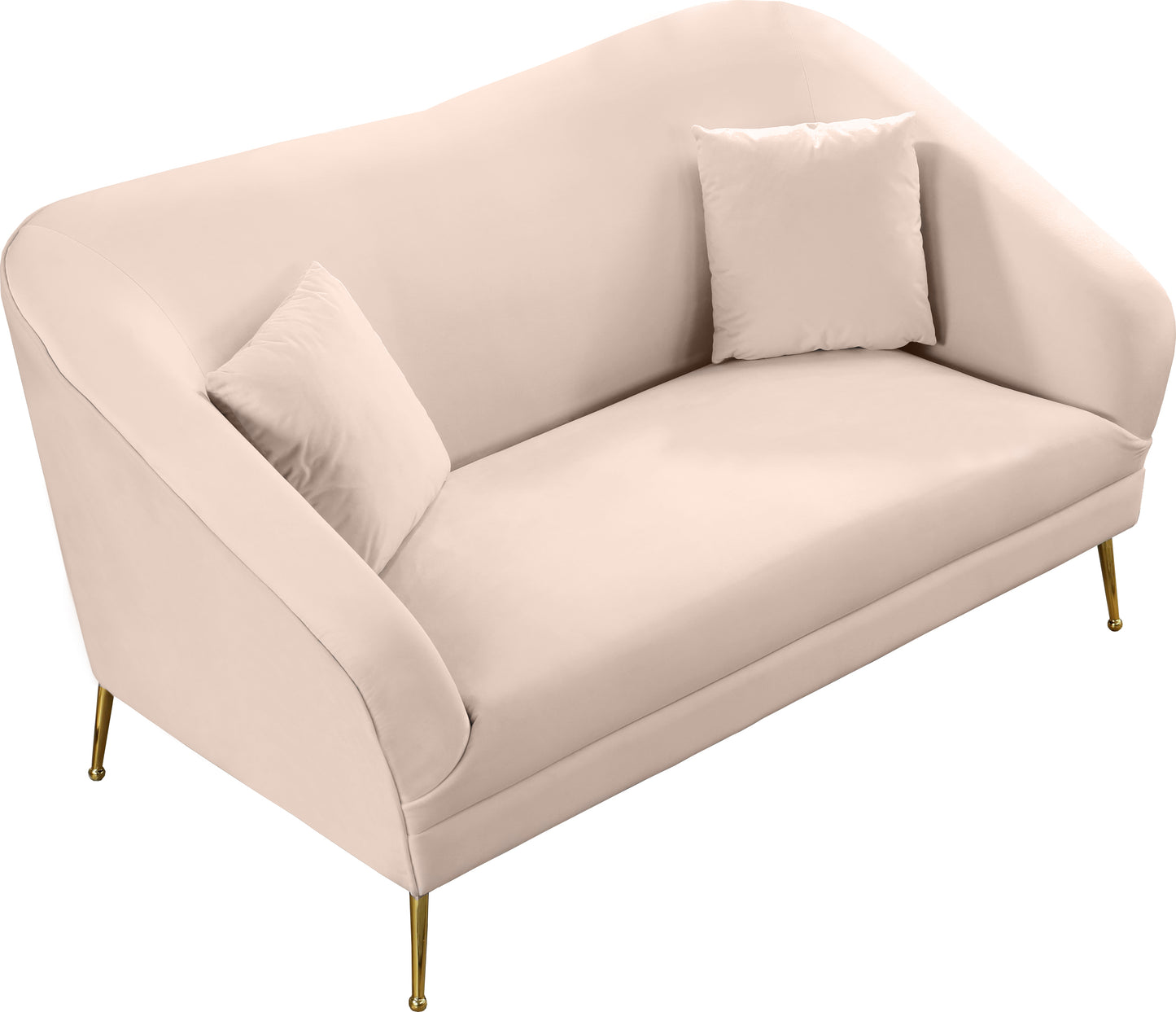 blair pink velvet loveseat l