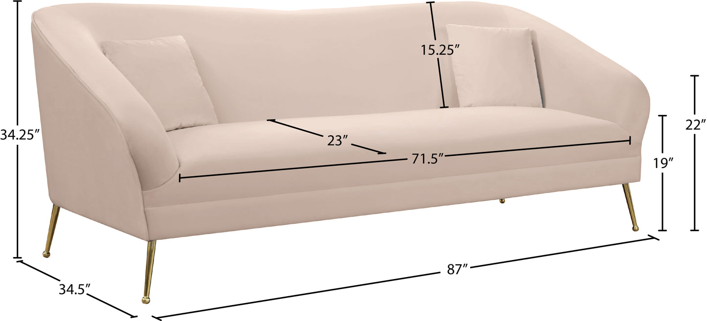 blair pink velvet sofa s